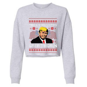 Make Christmas Great Again Trump Ugly Christmas Gift Cropped Pullover Crew