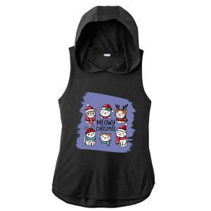 Meowy Christmas Gift Ladies PosiCharge Tri-Blend Wicking Draft Hoodie Tank