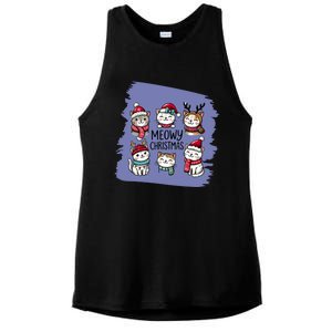 Meowy Christmas Gift Ladies PosiCharge Tri-Blend Wicking Tank