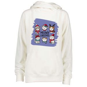 Meowy Christmas Gift Womens Funnel Neck Pullover Hood