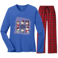 Meowy Christmas Gift Women's Long Sleeve Flannel Pajama Set 