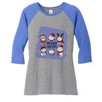 Meowy Christmas Gift Women's Tri-Blend 3/4-Sleeve Raglan Shirt