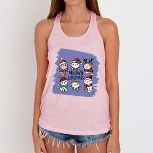 Meowy Christmas Gift Women's Knotted Racerback Tank