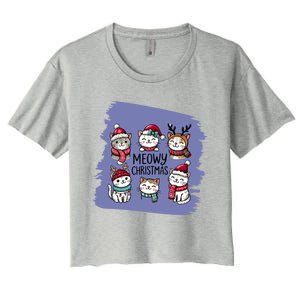 Meowy Christmas Gift Women's Crop Top Tee