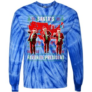 Make Christmas Great Again Trump Pajamas Ugly Tie-Dye Long Sleeve Shirt