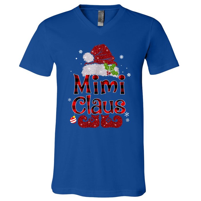 Mimi Claus Gift Christmas Pajama Family Matching Xmas Meaningful Gift V-Neck T-Shirt