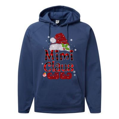 Mimi Claus Gift Christmas Pajama Family Matching Xmas Meaningful Gift Performance Fleece Hoodie