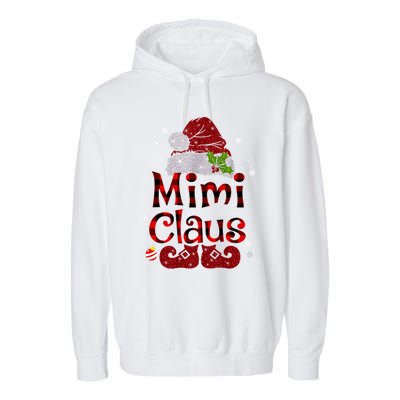 Mimi Claus Gift Christmas Pajama Family Matching Xmas Meaningful Gift Garment-Dyed Fleece Hoodie