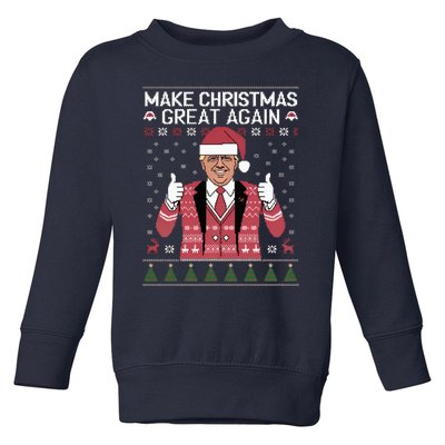 Make Christmas Great Again Trump Pajamas Ugly Sweatshirt Toddler Sweatshirt