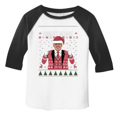 Make Christmas Great Again Trump Pajamas Ugly Sweatshirt Toddler Fine Jersey T-Shirt