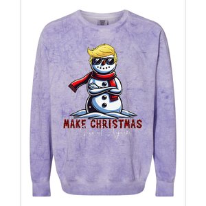 Make Christmas Great Again Snowman Trump Holiday Colorblast Crewneck Sweatshirt