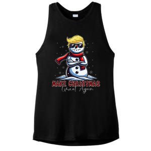 Make Christmas Great Again Snowman Trump Holiday Ladies PosiCharge Tri-Blend Wicking Tank