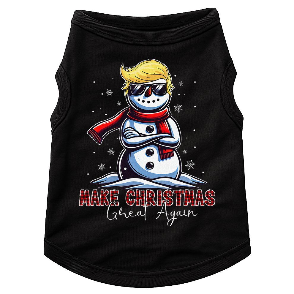 Make Christmas Great Again Snowman Trump Holiday Doggie Tank