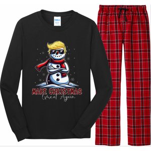 Make Christmas Great Again Snowman Trump Holiday Long Sleeve Pajama Set