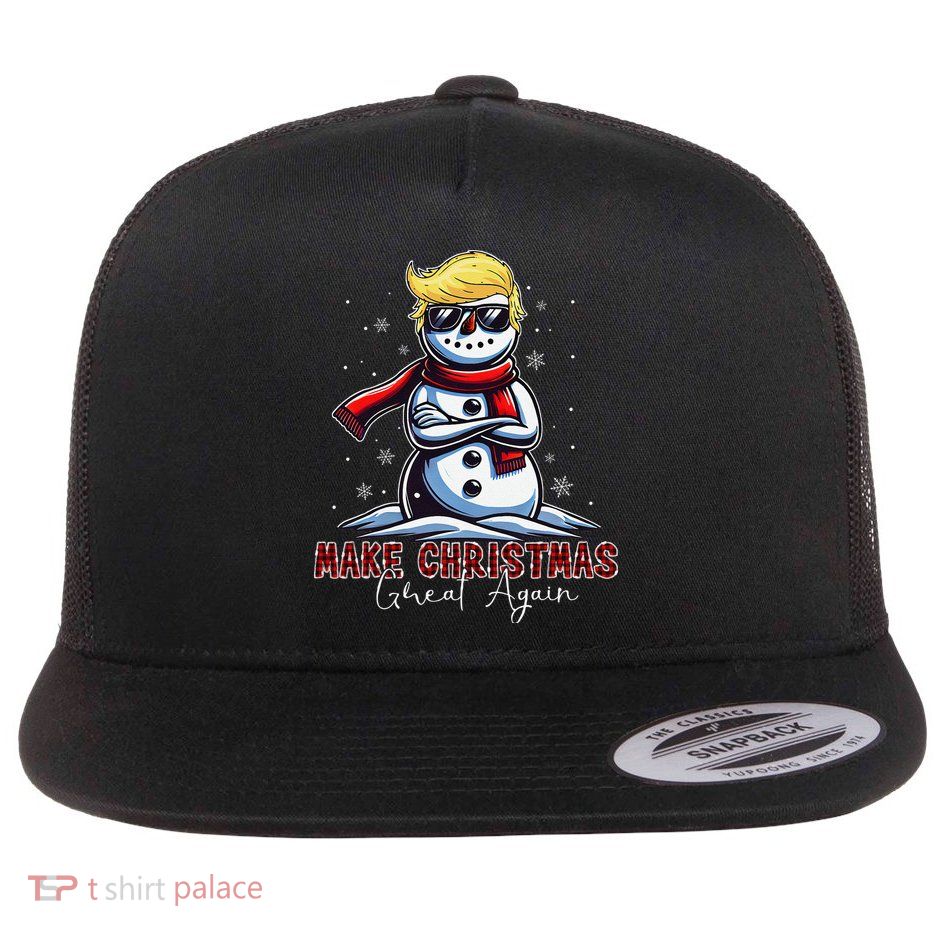 Make Christmas Great Again Snowman Trump Holiday Flatbill Hat