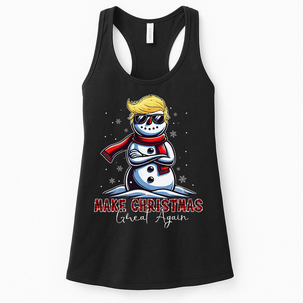 Make Christmas Great Again Snowman Trump Holiday Womens Tank Top