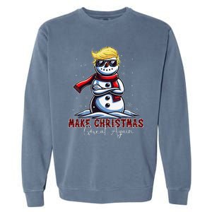 Make Christmas Great Again Snowman Trump Holiday Garment-Dyed Sweatshirt