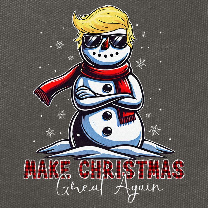 Make Christmas Great Again Snowman Trump Holiday Cotton Canvas Backpack