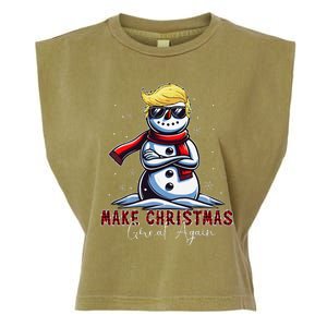 Make Christmas Great Again Snowman Trump Holiday Garment-Dyed Women's Muscle Tee