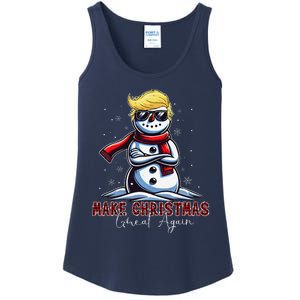 Make Christmas Great Again Snowman Trump Holiday Ladies Essential Tank