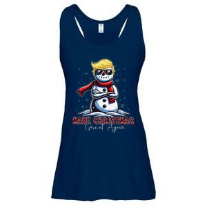 Make Christmas Great Again Snowman Trump Holiday Ladies Essential Flowy Tank