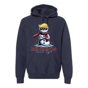 Make Christmas Great Again Snowman Trump Holiday Premium Hoodie