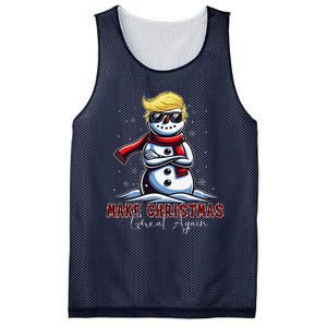 Make Christmas Great Again Snowman Trump Holiday Mesh Reversible Basketball Jersey Tank