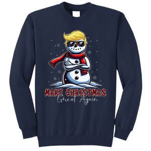 Make Christmas Great Again Snowman Trump Holiday Tall Sweatshirt