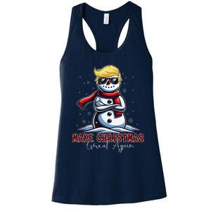 Make Christmas Great Again Snowman Trump Holiday Women's Racerback Tank