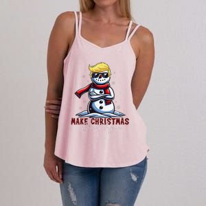 Make Christmas Great Again Snowman Trump Holiday Women's Strappy Tank