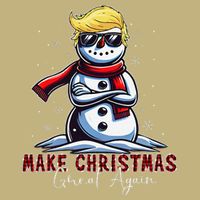 Make Christmas Great Again Snowman Trump Holiday Cooling Performance Crew T-Shirt