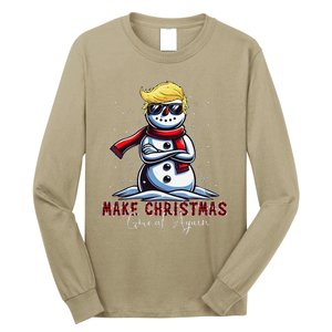 Make Christmas Great Again Snowman Trump Holiday Long Sleeve Shirt