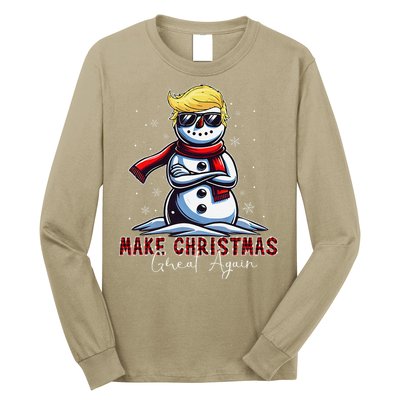 Make Christmas Great Again Snowman Trump Holiday Long Sleeve Shirt