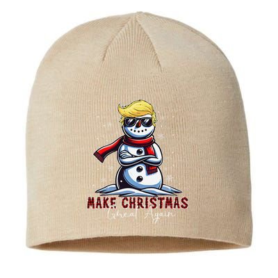 Make Christmas Great Again Snowman Trump Holiday Sustainable Beanie