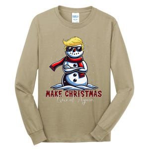 Make Christmas Great Again Snowman Trump Holiday Tall Long Sleeve T-Shirt