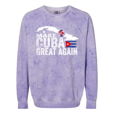 Make Cuba Great Again Free Sos Cuba Cuban Flag Funny Gift Colorblast Crewneck Sweatshirt