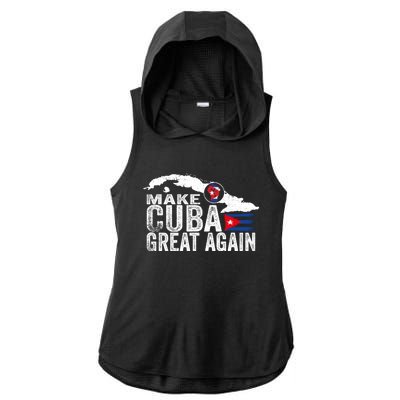 Make Cuba Great Again Free Sos Cuba Cuban Flag Funny Gift Ladies PosiCharge Tri-Blend Wicking Draft Hoodie Tank