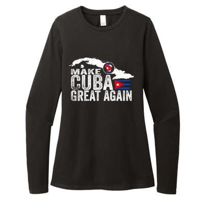 Make Cuba Great Again Free Sos Cuba Cuban Flag Funny Gift Womens CVC Long Sleeve Shirt