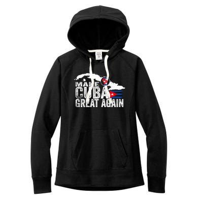 Make Cuba Great Again Free Sos Cuba Cuban Flag Funny Gift Women's Fleece Hoodie