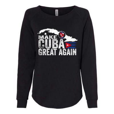 Make Cuba Great Again Free Sos Cuba Cuban Flag Funny Gift Womens California Wash Sweatshirt