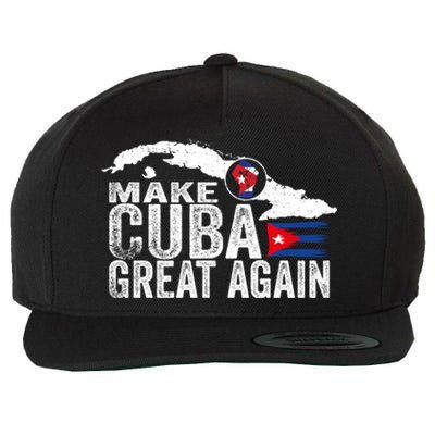 Make Cuba Great Again Free Sos Cuba Cuban Flag Funny Gift Wool Snapback Cap