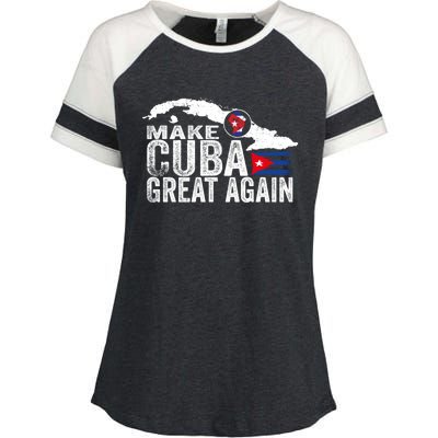 Make Cuba Great Again Free Sos Cuba Cuban Flag Funny Gift Enza Ladies Jersey Colorblock Tee