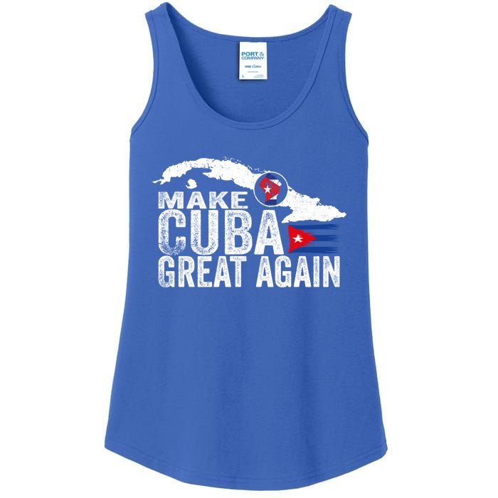 Make Cuba Great Again Free Sos Cuba Cuban Flag Funny Gift Ladies Essential Tank