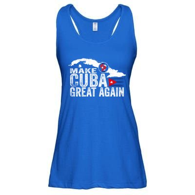 Make Cuba Great Again Free Sos Cuba Cuban Flag Funny Gift Ladies Essential Flowy Tank