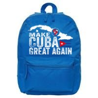 Make Cuba Great Again Free Sos Cuba Cuban Flag Funny Gift 16 in Basic Backpack