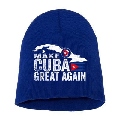 Make Cuba Great Again Free Sos Cuba Cuban Flag Funny Gift Short Acrylic Beanie