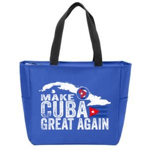 Make Cuba Great Again Free Sos Cuba Cuban Flag Funny Gift Zip Tote Bag