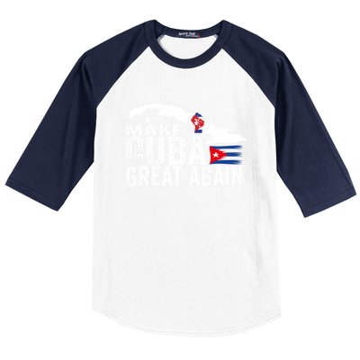 Make Cuba Great Again Free Sos Cuba Cuban Flag Funny Gift Baseball Sleeve Shirt