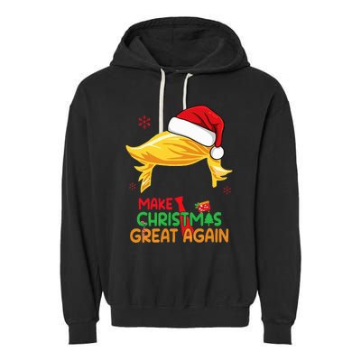 Make Christmas Great Again Trump Christmas Garment-Dyed Fleece Hoodie