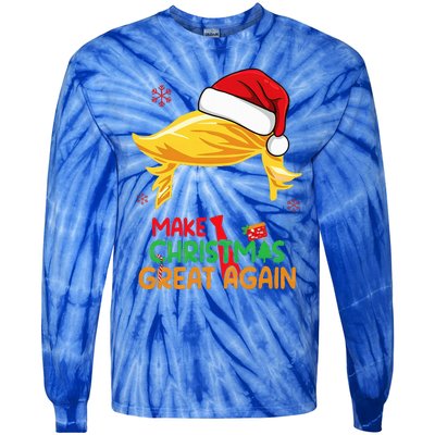 Make Christmas Great Again Trump Christmas Tie-Dye Long Sleeve Shirt